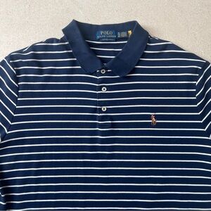 Polo Ralph Lauren Custom Slim Fit Navy Stripped Polo Shirt Men’s XL